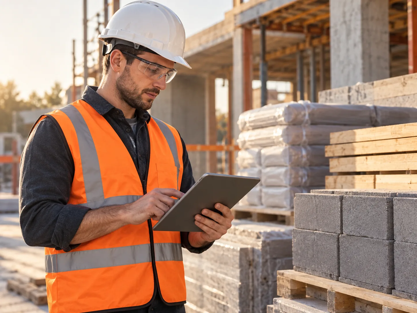 Persona revisando necesidades de materiales para una obra
